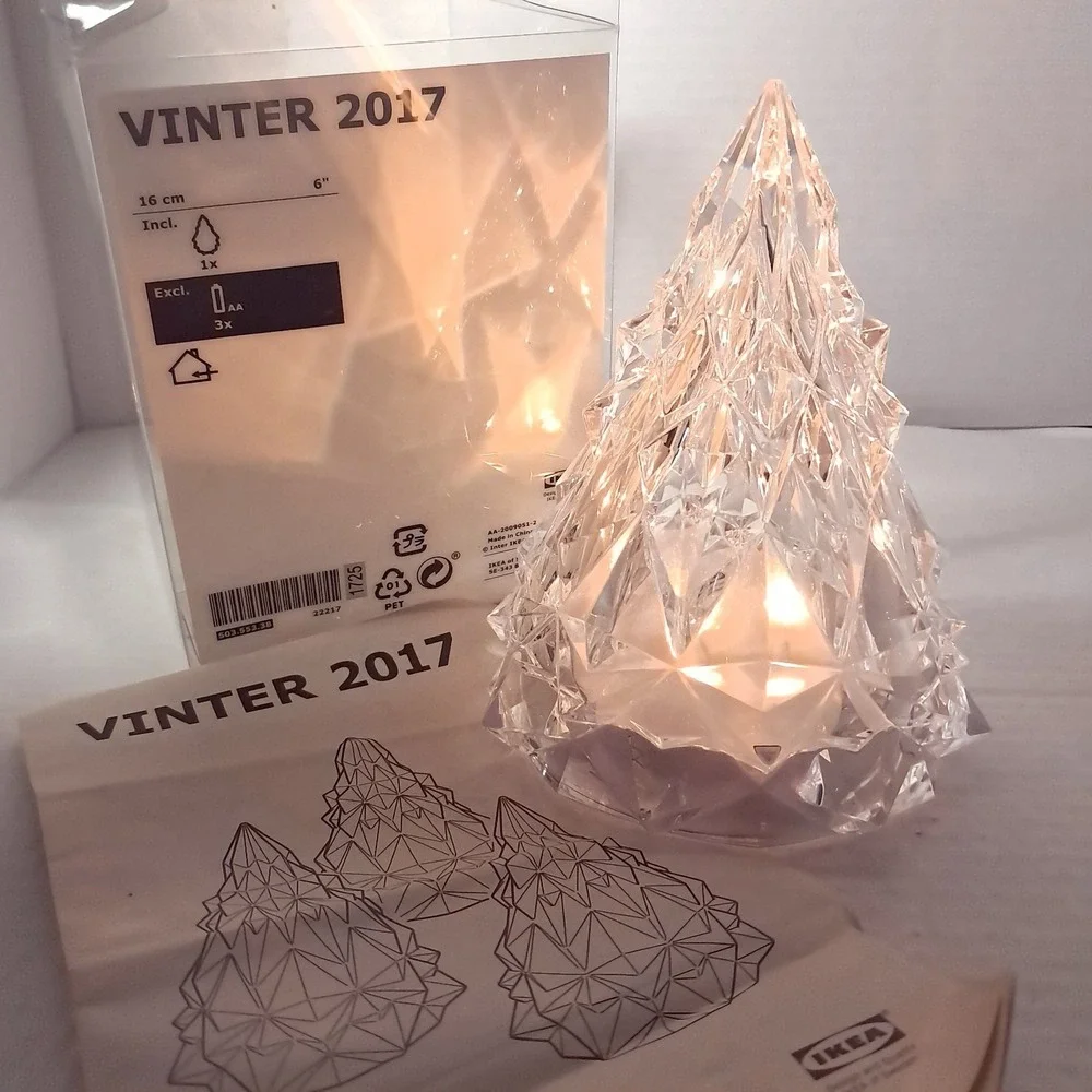 Ikea Vinter 2017 Acrylic‎ Lighted Christmas Tree Figure clear Vinterfest lights